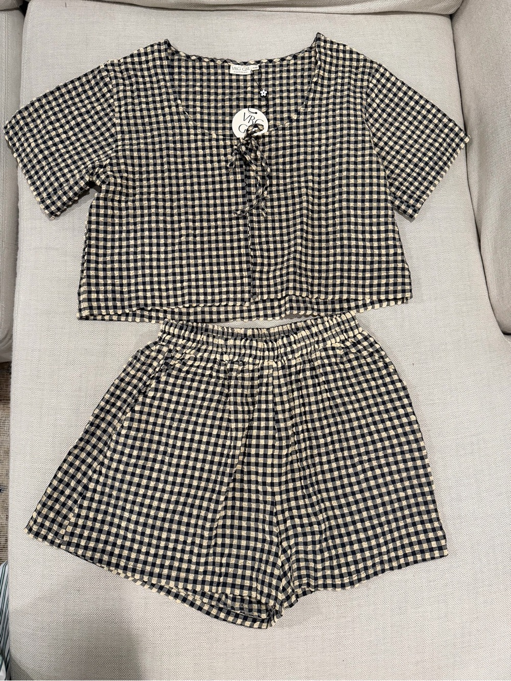 Vrg Grl Gingham Two-Piece Set